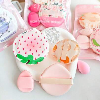 5pcs Thickened Marshmallow Powder Puff Set, Dry & Wet Dual Use, Non-Absorbent For Powder, Foundation And Cushion, Makeup Tools Suitable For All Skin Types