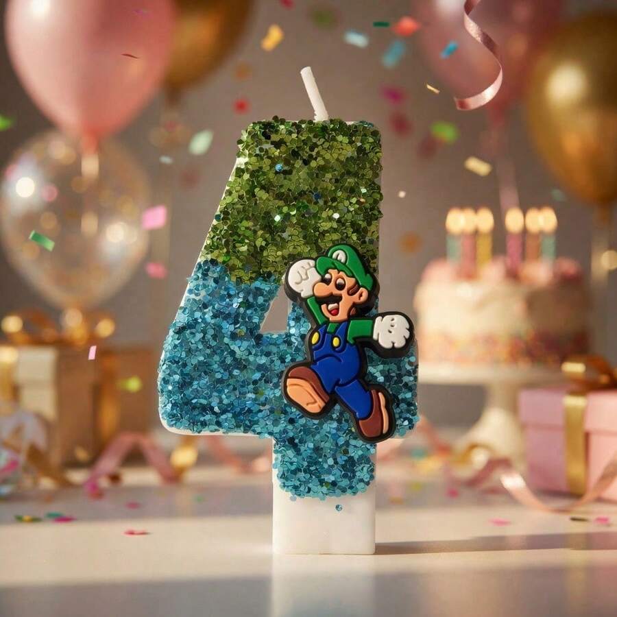 動漫數位蠟燭蛋糕裝飾，創意遊戲卡通生日派對蛋糕甜點裝飾，派對裝飾 DIY 蛋糕裝飾，萬聖節、聖誕節及其他家庭聚會活動甜點裝飾 - A - 查看 1