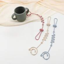 1pc Silicone Stroller & High Chair Hanging Chain With Rugby Design, Works For Bottles, Teethers And Toys, Anti-Lost, Durable And Easy To Clean - 1pc Rugby Ball - View 2