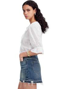 Madewell Women's 5 Pocket Postage Stamp Denim Mini In Croswell - Croswell Wash - View 3