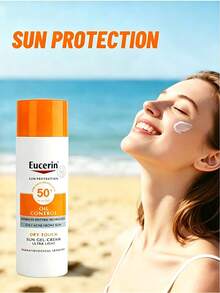 Eucerin 控油清爽防曬乳 SPF50+，敏感肌臉部與身體 UV 防護，50ml - 50ml - 查看 10