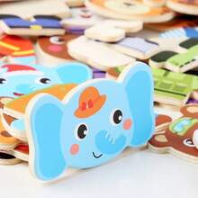 Wooden Animal Dress-Up Career Matching Puzzle Logic Thinking Montessori Educational Toy For Kids - Multicolor - View 9