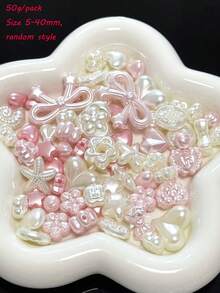 Pearl Colored Bow, Heart Five Pointed Star Mixed Style, DIY Handmade Bead Bracelet, Necklace, Bag Accessories Wholesale - Multicolor - View 14