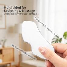Alat Pijat Gua Sha Stainless Steel - Pisau Gua Sha Pengikis Otot - Mobilisasi Jaringan Lunak, Alat Pijat Gua Sha untuk Punggung, Kaki, Lengan, dan Tubuh - Perak - View 5