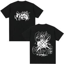 Anime  Bizarre Adventure Guīdo Mista T-Shirts für Männer und Frauen, Lässige Baumwolle, Kurzarm, Übergroße T-Shirts, Harajuku Streetwear - Weiss - Übersicht 1