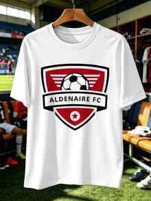 Camiseta casual de fútbol para hombre, 100% algodón, corte holgado, estilo hip-hop urbano, transpirable. - Blanco - Ver 2