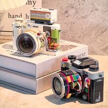 500PCS Vintage Camera Building Block Model, Old-Style SLR Film Camera Micro Particle Building Block Set, Atmospheric Desktop Decor Ornament, Creative DIY Assembly Toy, Perfect Gift For Teenagers, Photography Enthusiasts And Collectors - 1 Bag - View 6