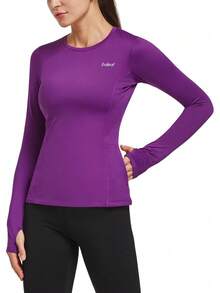 Camiseta térmica de forro polar para correr de mujer Baleaf - Coral brezo - Ver 25