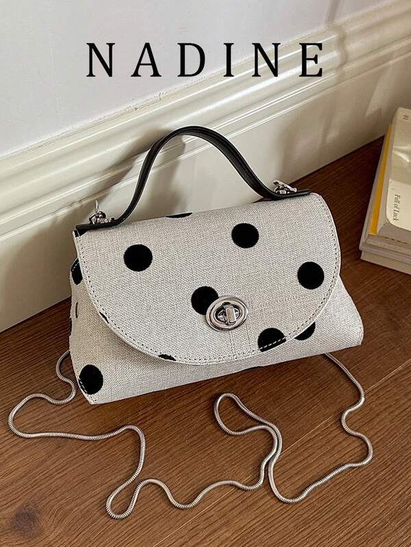 Neue modische Nischen-Handtasche mit Polka-Dot-Muster für Damen, Pendler-Stil Tragetasche, Ein-Schulter-Umhängetasche