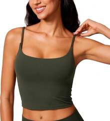 CRZ YOGA Butterlift Sujetador Deportivo de Cuello Redondo para Mujer - Tirantes Ajustables en La Espalda - Rojo Profundo - Ver 6