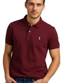 POLO MODE & GENS Playera Polo Hombre Lisa de Algodón Peinado |   Custom Fit con Logo Bordado |   Casual, Atemporal y Versátil |   Variedad de Colores - Negro - Ver 9