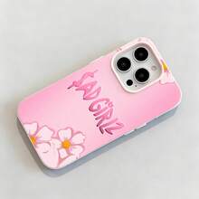 Tema floral rosa de Sad Girlzfunda de teléfono Fundas compatibles con ,Apple,VIVO,OPPO,,, y Honor.Fabricadas en silicona TPU,ofrecen protección contra golpes y caídas. - Rosa - Ver 6