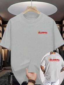 Nueva Camiseta Casual de Verano para Hombre con Cuello Redondo Acanalado y Mangas Cortas, Hecha de Tejido de Punto para una Sensación Refrescante y Cómoda.Cuenta con impresión a doble cara e - Negro - Ver 11