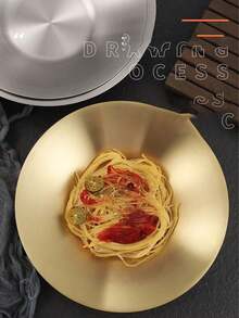 Stainless Steel Fruit Salad Bowl Restaurant Pasta Plate Cold Dish Plate Ramen Bowl Dish Plate Restaurant Deep Plate Dinner Plate Dessert Bowl Round Fruit Plate Home Dish Plate - Silver - View 7