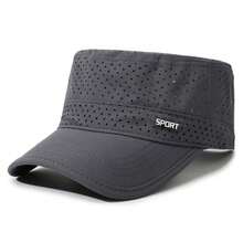 Summer Perforated Soft Top Men's Flat Cap, Water-Resistant Baseball Cap, Outdoor Sun Protection Sports Quick-Dry Baseball Cap - A - View 13