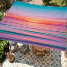 1pc Sunset Gradient Pattern Sun Shade Canopy, Modern Style, Colorful, Large Size, UV Protection, Sturdy And Durable, Easy Installation, Suitable For Beach, Garden, Patio, Includes Rope - Multicolor - View 9