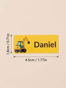 Custom Engineering Excavator Name Stickers Labels,Custom Text Excavator Tractor Pattern,Stickers For Boys Lunchbox Water Bottle Back To School Decor - Multicolor - View 5