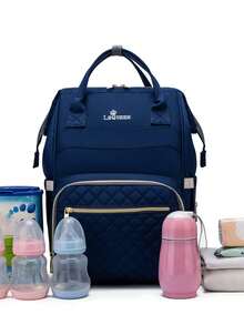 LEQUEEN 1pc Oxford Cloth Mummy Bag, Large Capacity Multi-Functional Maternity Bag, Suitable For Outgoing, Travel, Prenatal Storage, Diaper Bag - Multicolor - View 10
