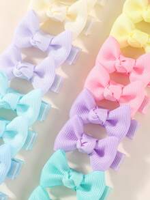 bilicaca 20pcs Mini Bow Hair Clips For Kids, Cute Cartoon Girls Hair Clips Set, Hair Accessories, Full Coverage Clips, No Damage To Hair, Hair Clips Hair Accessories For Girls, Hair Styling, Multi-Color Combination Versatile Headwear Suitable For Daily Wear - Multicolor - View 10