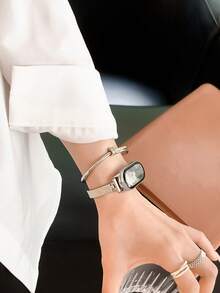 Daily Elegant Versatile Watch Band, Multi-Element, Light Luxury Elegant Niche High-End Ice Crystal Bracelet Design, Compatible With Xiaomi Band 10/9/8 Size, Quick Release Buckle Design, NFC Version Shared Function, Multi-Function High-End Smart Sports Couple Watch Band Accessory - Multicolor - View 11