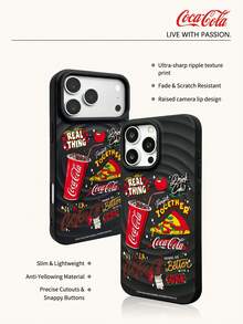 Coca-Cola The Phone Case With Wireless Charging Function Is Full Of Vitality And Passion. It Is Made Of Lightweight Materials And Has Anti Scratch, Anti Drop, And Anti Slip Design To Protect Your Hand In A Cartoon Anime Style. The Case Is Compatible With Apple 17 17Air 17Pro 17ProMax 11,12,13,15,16 Pro,16ProMax,14Plus,15Plus,16Plus,15Pro,16PLUS,XR. Suitable For Gifting To Friends And Family - Black - View 7