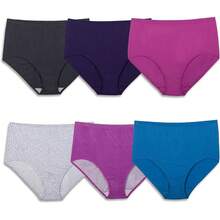 Fruit of the Loom Eversoft - Ropa Interior de algodón sin Etiquetas y Transpirable, Disponible en Tallas Grandes Ropa Interior para Mujer - illos - Algodón - Paquete de 10 - Neutros surtidos - Ver 21