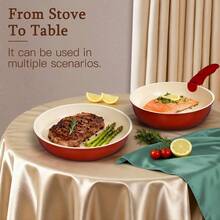 GIPP Nonstick Ceramic Cookware Set, Healthy  Kitchen Frying Pan Collection, Dishwasher , PFAS PTFE PFOA  Pots And Pans Set - 查看 7