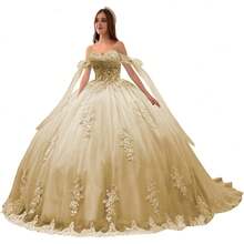 Vestidos de quinceañera de lujo con hombros descubiertos y apliques de encaje hinchado, vestido de baile precioso dulce 16 vestidos - Borgoña Deep - Ver 11