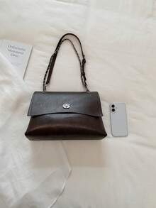 Premium Oil Wax Leather Chain Bag 2026 Spring New Vintage Distressed Texture Metal Lock Shoulder Crossbody Bag - Coffee - View 10