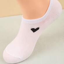 3 Pairs Unisex Heart-Patterned Breathable Low-Cut Socks, Fashionable Versatile Casual Socks For Daily Wear, Moisture-Wicking And Sweat-Absorbing, Suitable For All Seasons And Various Holidays - Heart-shaped Boat Socks - View 5