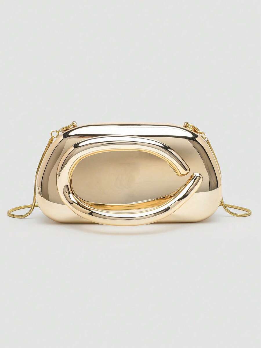 1 pieza Bolso de embrague de acrílico, para el Día de San Valentín, cómodo y de moda, bolso de mano elegante, opción de regalo personalizada, accesorio 2025, estilo de moda adecuado pa - Champán - Ver 1