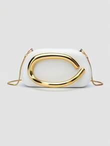 1 Piece Acrylic Clutch Bag, For Valentine's Day, Comfortable And Fashionable, Elegant Handbag, Personalized Gift Option, 2025 Accessory, Fashion Style Suitable For - 白色 - 查看 1