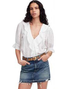 Madewell Women's 5 Pocket Postage Stamp Denim Mini In Croswell - Croswell Wash - View 1