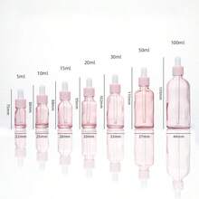 5pcs Pink Transparent Dropper Essential Oil Bottle Set, Summer Skincare Aromatherapy Liquid Dispensing Storage Tool, Pink And White Color Block Press Dropper For Precise Liquid Extraction And Single-Use Portion Control, Transparent Pale Pink Bottle Body For Easy Visual Monitoring Of Remaining Liquid Volume - Pink - View 11
