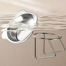 304 Stainless Steel Elevated Cat Food & Water Bowl System, Modern Wet/Dry Food Bowl, Anti-Tip Bowl System Features: - Wide Base Design - Adjustable Height - Easy To Clean - Anti-Spill Edge - Neck Protection - Durable Rust-Proof Structure - Suitable For Indoor & Outdoor Use - 420 Ml - View 11