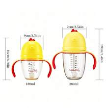 1件 180ML/280ML PPSU材質小雞造型嬰兒奶瓶 耐熱消毒 防嗆奶/防摔/防脹氣/重力球吸管奶瓶 適合6個月以上嬰兒 - 彩色 - 查看 4