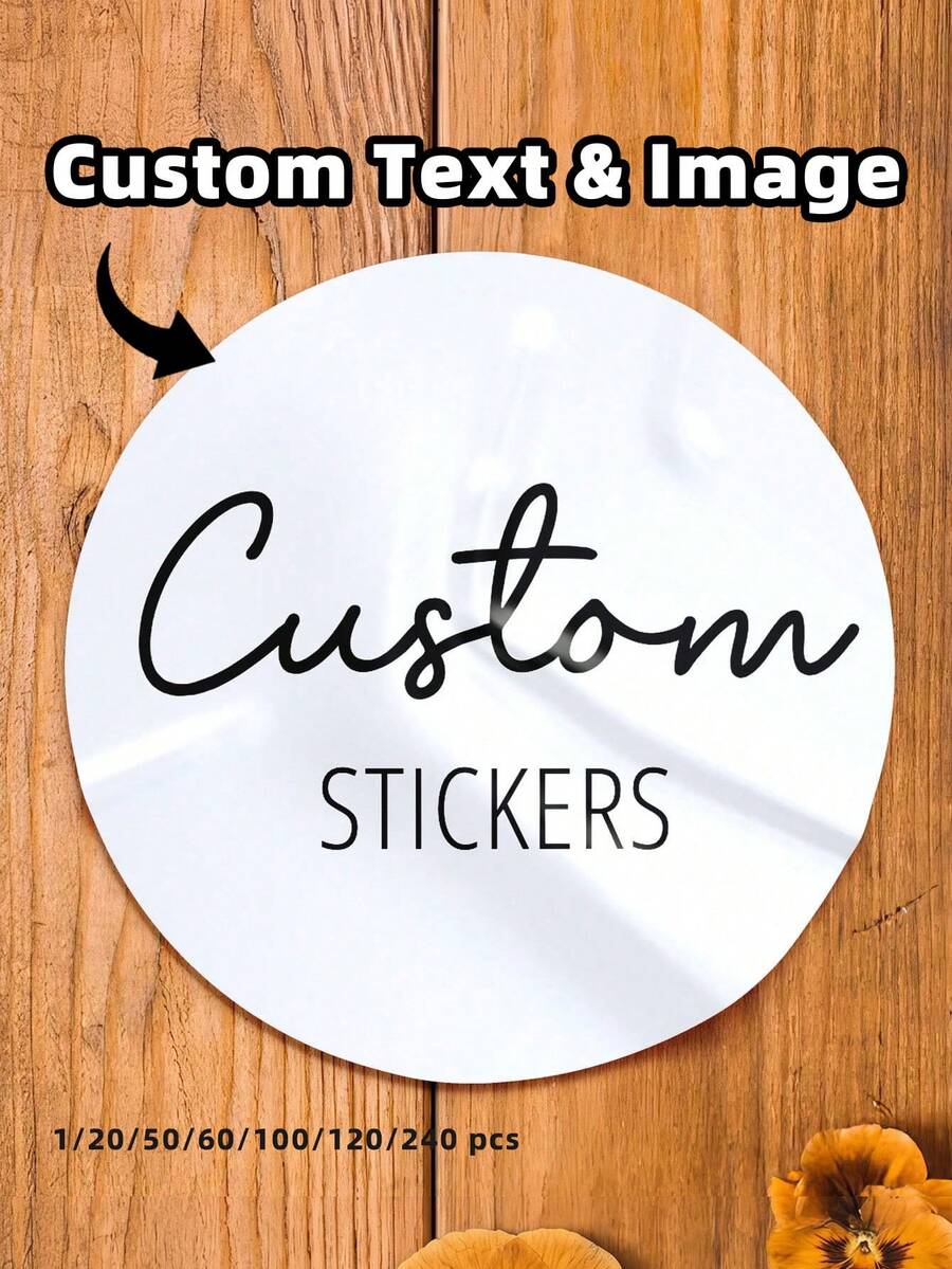 1-240pcs Customizable Labels - Personalized With Any Design, Thank You Labels, Seals, No Ironing Needed, Highly Decorative, Colorful, Unique, For Men, Women, Anniversary, Birthday, Wedding, Home Use, Multi-Functional, High Quality, Personalized Gift - Multicolor - View 1