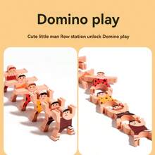 1 Set Wooden Dinosaur Balance Boat Stacking Blocks Jurassic Dinosaur Figurines Children's Early Education Educational Toy Focus Training Desktop Board Game - Multicolor - View 6