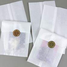 Pure White Cotton Paper Bag, Ice Bread Packaging Bag, Card Packing Material, Small Card, Planner Stickers Packaging Bag, Suitable For Wedding, Birthday, Baking, Soap Packaging, Lipstick, Gift Packaging, Handmade Crafts Packaging - Multiple Styles - View 1