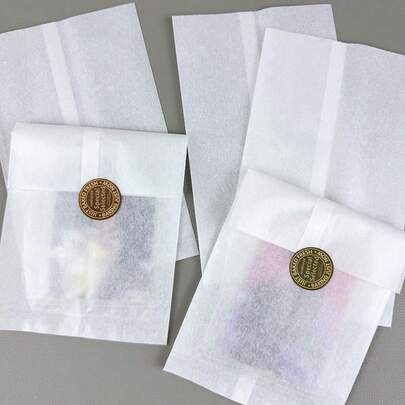 Pure White Cotton Paper Bag, Ice Bread Packaging Bag, Card Packing Material, Small Card, Planner Stickers Packaging Bag, Suitable For Wedding, Birthday, Baking, Soap Packaging, Lipstick, Gift Packaging, Handmade Crafts Packaging
