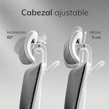 AOKU Silla de Oficina Premium, Silla de Escritorio con Respaldo Alto, Ergonómica con Soporte Lumbar Ajustable. Giratoria. Reposa Brazos. Reposa Pies - Blanco  Negro - Ver 6
