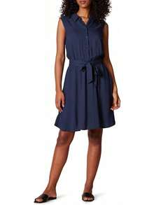 Vestido Camisero Tejido Sin Mangas para Mujer de  Essentials - Azul aguamarina, amapola - Ver 7