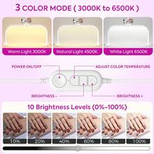 DianaBeauty Foldable Crescent-Shaped LED Nail Lamp With Phone Holder And Button Switch, 25-Inch U-Shaped Dimmable Nail Lamp - Multicolor - View 4