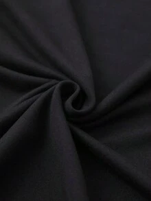 Camiseta de talla grande para mujer con un toque mexicano, con estampado de guitarra a doble cara, perfecta para uso casual de verano - Negro - Ver 5