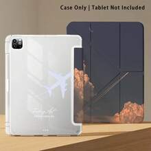 飛機與雲朵圖案彩繪效果平板保護殼附支架，相容 Honor 8/9/10/X8/X8A/X9/X8Pro/X9Pro、MatePad SE 11"/MatePad 11"/11.5"、MatePad Pro、Apple 10th/11th Gen 2025 (A16)、Galaxy Tab A7/A9 及其他熱門機型 - 款式18 - 查看 6