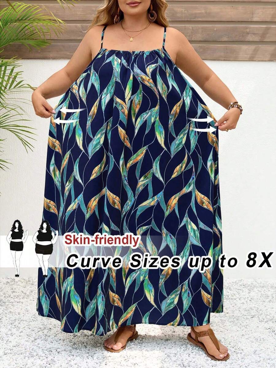 CURVE+ Vestido Casual Plisado de Talla Grande en Verde Salvia, Estilo Boho de Verano, Ideal para Vacaciones, Fiestas de Cumpleaños, Graduaciones, Uso Diario y para Estudiantes. - Verde - Ver 1