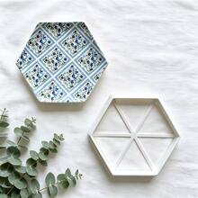 1pc Hexagonal Tray Clay Tool, Suitable For Air-Dry Polymer Clay, Mini DIY Jewelry Storage Dish, Suitable For Storing Rings, Earrings And Small Accessories - White - View 2