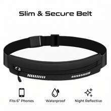 Unisex Slim Running Waist Belt, No-Bounce Phone Holder Waist Bag, Suitable For IPhone Pro Max And All Smartphones, Lightweight Sweat-Proof Running Gear, With Reflective Stripes, Suitable For Jogging, Workout, Walking. - Multicolor - View 2