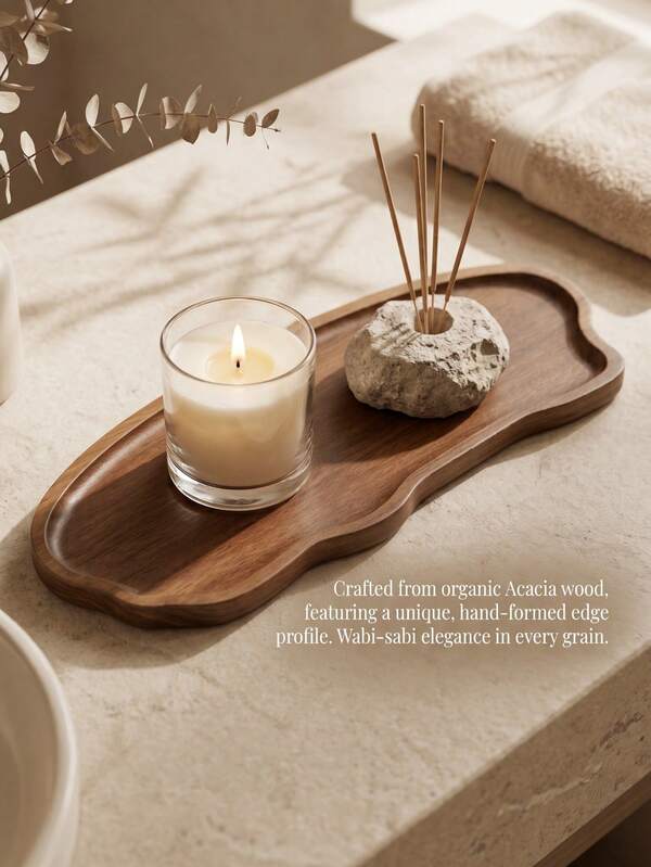 Cloud-Shaped Candle Holder Tray, Wooden Vanity Tray, Perfume Tray, Vase Tray, Jewelry Bedroom Tray, Home Bathroom Storage Organizer, Coffee Tray, Bathroom Accessories, Jewelry And Accessories, Multi-Functional Indoor Decorative Tray, Suitable For Christmas, Teacher's Day, Birthday Gifts And Other Holiday Decorations,Back To School