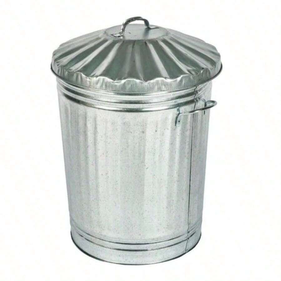 90L Galvanised Metal Rubbish Bin - 90L - View 1